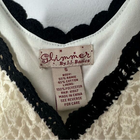 Y2K J J basic crochet tunic top/ mini dress size small - Picture 3 of 4